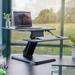 Mount-It Height Adjustable Standing Desk Converter, 25” Wide Desktop, Sit-Stand Converting Desks Plastic/Acrylic/Metal in Black/Gray | Wayfair