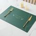 Umber Rea Waterproof 2 Piece Leather Placemat Set Leather in Green | 11.8 H x 17.7 W in | Wayfair 04WDN7327FR9OWQ79Z7