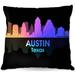 East Urban Home Couch City V Austin Texas Throw Pillow Polyester/Polyfill blend in Black | 16 H x 16 W in | Wayfair