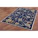 Blue/Green 96 x 0.63 in Area Rug - Alcott Hill® Ashdown Floral Handmade Tufted Wool/Cotton Blue Area Rug Wool/Cotton | 96 W x 0.63 D in | Wayfair