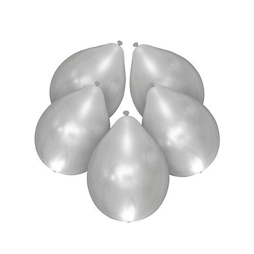 5 LED Luftballons silber