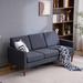 Corrigan Studio® Three Seats Without Chaise Concubine Solid Wood Frame Sofa Linen in Gray | 34.3 H x 71.3 W x 29.9 D in | Wayfair