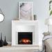 Latitude Run® Stadderly Mirrored Electric Fireplace in White | 40 H x 44 W x 14 D in | Wayfair 088138DBD9E54B239A669E99968444C2