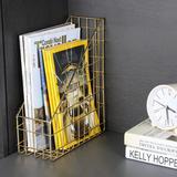Everly Quinn Handcrafted Metal Wire Magazine Holder Metal in Yellow | 10.82 H x 4.21 W x 10.8 D in | Wayfair A5A079C1545648EFA9B0165DB157766F