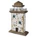 Longshore Tides Ahalya Lighthouse Wood in Brown/Green/White | 11.5 H x 3 W x 6.75 D in | Wayfair 12547FEF5B114B0AAED6ABC6177985F1