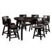 Red Barrel Studio® Lawrence Wood 7-Piece Counter Height Dining Table Set Wood in Black/Brown | 36 H x 53 W x 53 D in | Wayfair