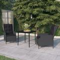 Red Barrel Studio® Outdoor Table & Chair Set for Garden Glass/Wicker/Rattan in Gray | 31.5 W in | Wayfair 16F611FC4EC1426FA096DDD109E166D6