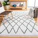 Green/White 72 x 48 x 1.1 in Indoor Area Rug - Foundry Select Geometric Area Rug in Ivory/Green Polyester/Cotton | 72 H x 48 W x 1.1 D in | Wayfair