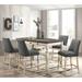 One Allium Way® Holtzclaw Wood 5-Piece Counter Height Dining Table Set Wood in Brown | 37.75 H x 35 W x 59 D in | Wayfair