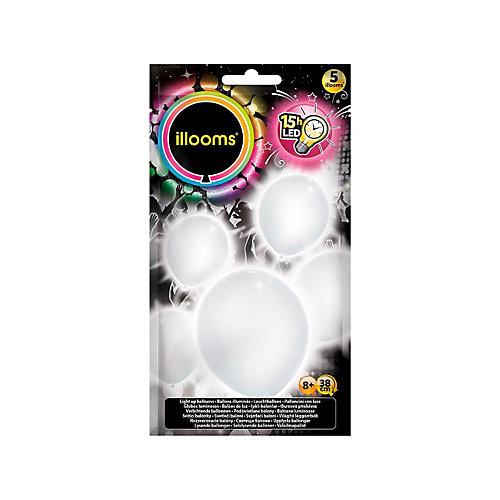 5 LED Luftballons weiß
