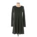 Gap Casual Dress - A-Line: Green Solid Dresses - Women's Size X-Small