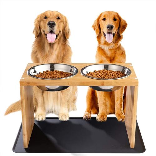 Dyhf - Hundenapfständer mit 2 großen Edelstahl Näpfer Hundenapf Grosse Hunde für mittlere & größere