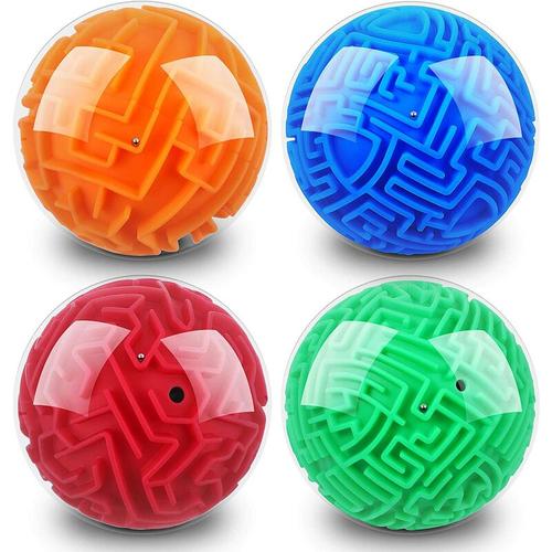 4 Stück 3D Schwerkraft Labyrinth Ball Labyrinth Puzzle Ball Magie Denksportaufgaben Spiele Kugel