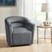 Madison Park Rileigh Gray Upholstered Barrel 360 Degree Swivel Chair