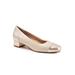 Wide Width Women's Daisy Block Heel by Trotters in White Pearl (Size 9 W)