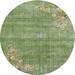 Green/Pink 48 x 48 x 0.08 in Area Rug - Bungalow Rose 100% Machine Washable Traditional 3821 Area Rug /Chenille | 48 H x 48 W x 0.08 D in | Wayfair