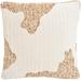 "Mina Victory Sofia Beaded Pleated Velve Ivory Gold Throw Pillows 18""X18"" - Nourison 798019085452"