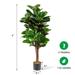 4 FT Fake Fiddle Leaf Fig Tree Artificial Tree Greenery Plants - 4 FT