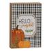 Hello Pumpkin Plaid Block - 6" x 4"