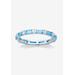 Women's Sterling Silver Simulated Birthstone Eternity Ring by PalmBeach Jewelry in March (Size 9)