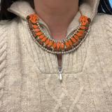 Kate Spade Jewelry | Kate Spade Woodland Garden Orange Brown Wood Necklace Nwot Summer Chic | Color: Brown/Orange | Size: Os