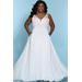 Katy Bridal Gown Backless Plus Size Chiffon Wedding Dress with Pockets and Slit