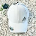 Adidas Accessories | New W/Tag Adidas Stretch Fit White Hat W/Logo On Front And Back Of Hat In Black | Color: White | Size: S/M