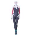 MODBE Spider-Gwen Stacy Halloween Jumpsuit Christmas Cosplay Costume with 3D Lenses Mask Masquerade Role Play Bodysuit Movie Fans Party Outfit (Color : A-Gwen, Size : Adult/175cm)