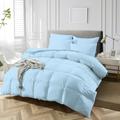 Pashmina 10.5 Tog Super King size Comforter Warm and Anti Allergy Hotel Quality, Super Soft, for All Seasons 100% Egyptian Cotton Quilt Duvet (Light Blue)