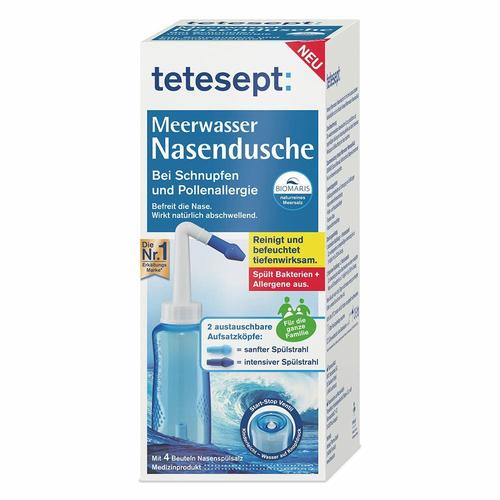 Tetesept Meerwasser Nasendusche 1 St Kombipackung