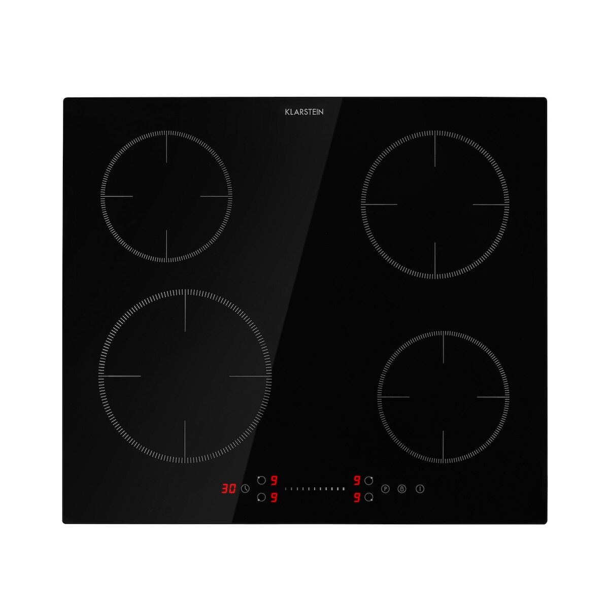 Klarstein Virtuosa EcoAdapt Induktionskochfeld 4 Zonen 7200W Glas schwarz Schwarzes Glas Image