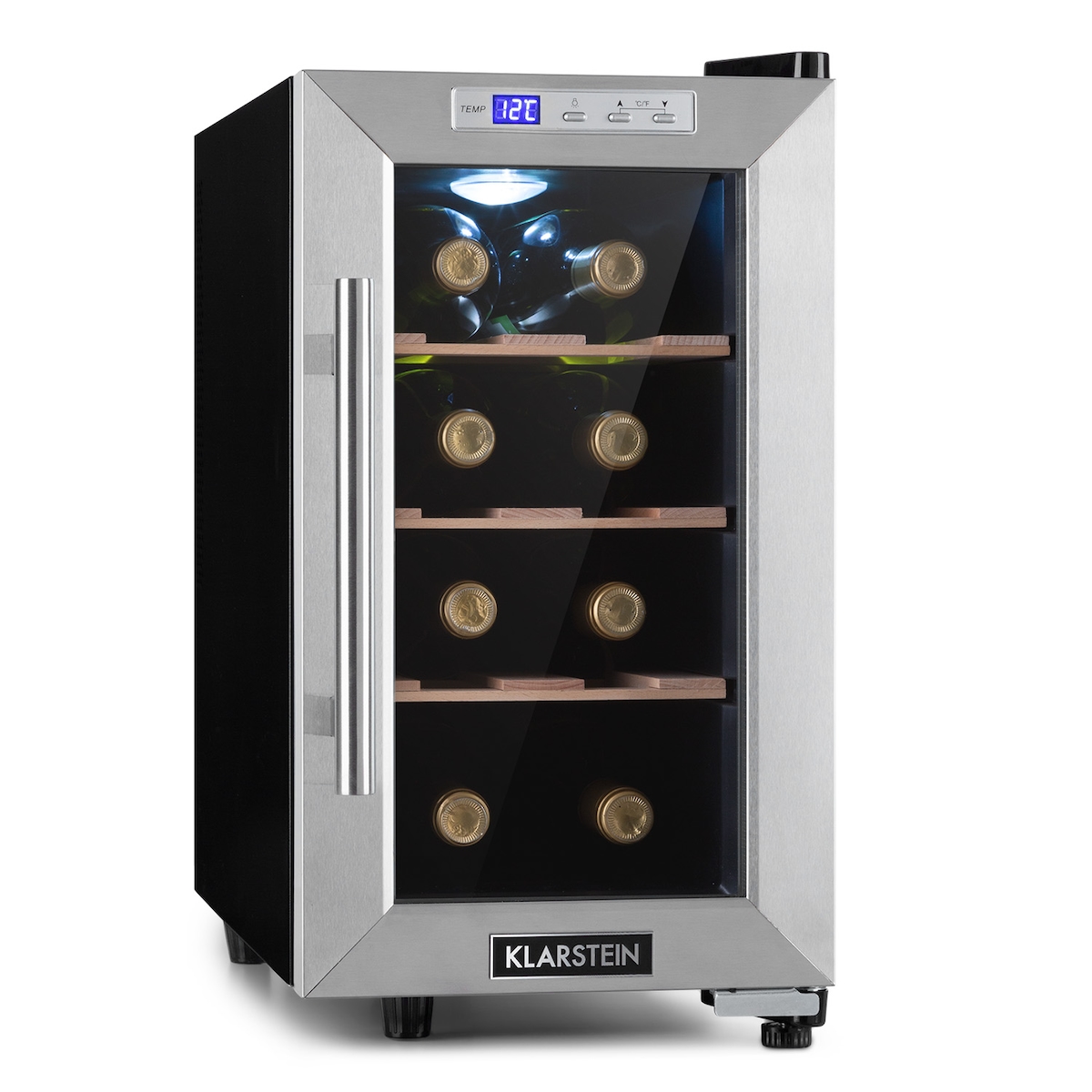 Klarstein Reserva 8 Uno Weinkühlschrank 23 Ltr 8 Fl 11-18 °C 26 dB Edelstahl Edelstahl Image