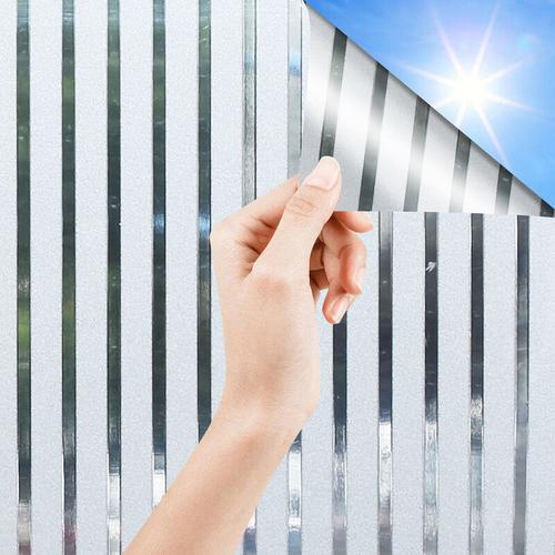 Sichtschutzfolie 3D Fensterfolie Selbstklebend Spiegelfolie Sonnenschutzfolie Streifen 60200cm