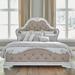 Magnolia Manor Antique White King Mirrored Upholstered Bed