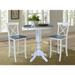36" Bar Height Table with 2 X-Back Bar Height Stools - 3 Piece Set