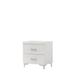 Modern and Concise Nightstand with 2 Drawers in White Finish, 3/4 Extension, Metal Center Glide