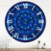 East Urban Home Neon Deep Horoscope Circle w/ Zodiac Signs - Modern wall clock Metal in Blue | 16 H x 16 W x 1 D in | Wayfair
