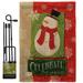 Breeze Decor Celebrate the Season Snowman Winter Christmas Impressions 2-Sided Polyester 19 x 13 in. Garden Flag in Brown/Green/Red | Wayfair