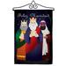 The Holiday Aisle® Mher Feliz Navidad Winter Nativity Impressions 2-Sided Polyester 19 x 13 in. Flag Set in Black | 18.5 H x 13 W in | Wayfair