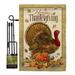 The Holiday Aisle® Kakig Thanksgiving Turkey Fall Impressions 2-Sided Burlap 19 x 13 in. Flag Set in Red/White/Brown | 18.5 H x 13 W in | Wayfair