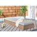 Joss & Main Fatima Wood chaise lounge Outdoor Chair Wood/Solid Wood in Brown/White | 34.3 H x 78.3 W x 37 D in | Wayfair