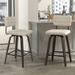 17 Stories 26" Swivel Bar & Counter Stool Wood/Leather in Brown | 36.2 H x 16.1 W x 16.1 D in | Wayfair BF857A3902594EC29B5C52083236092F