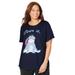 Plus Size Women's Disney Navy Eeyore Short-Sleeve Tee by Disney in Navy Eeyore (Size S)