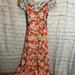 Anthropologie Dresses | Anthropologie Maeve Floral Midi Dress | Color: Orange/Purple | Size: 6