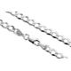 Aka Gioielli® - Women Men Rhodium Plated 925 Sterling Silver Necklace - Flat Cuban Curb Chain 4.3 mm - 26 inch