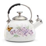 Lenox Butterfly Meadow 80 -oz. Stovetop Safe Teapot Stainless Steel/Aluminum in Gray/Indigo/White | 8.5 H x 9 W x 7.25 D in | Wayfair 886454