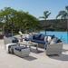 Wade Logan® Castelli Rattan Sofa Seating Group w/ Cushions Synthetic Wicker/All - Weather Wicker/Wicker/Rattan in Blue | Outdoor Furniture | Wayfair