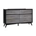 Corrigan Studio® Contemporary Six Drawers Wood Dresser w/ Metal Handles, Gray & Black Wood in Black/Brown/Gray | 36 H x 60 W x 17 D in | Wayfair