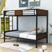 Mason & Marbles Metal Standard Bunk Bed w/ Built-In Ladder Metal in Black/Gray | 67 H x 41 W x 78 D in | Wayfair 56431B77B85449A49C28BDEC0297D4CE