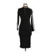 Shein Casual Dress - Midi: Black Print Dresses - Women's Size 7